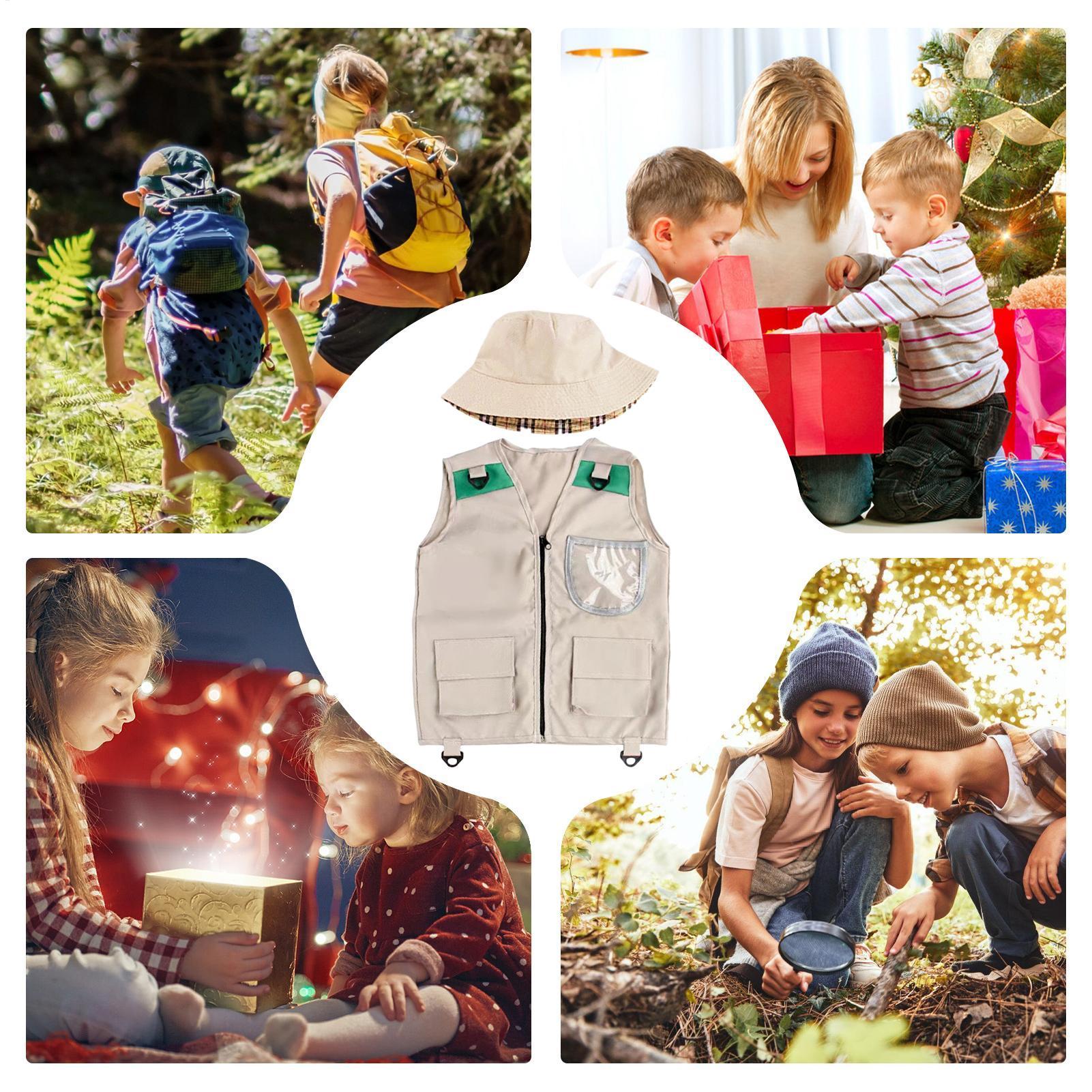 Outdoor Adventure Kit For Boys - Kinder Explorer Vest en Hoed Kostuum