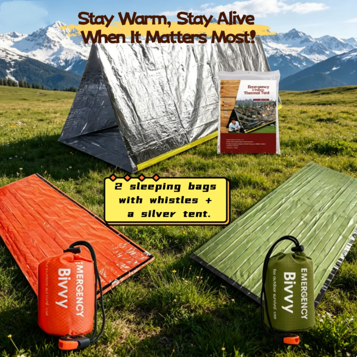 Bivy Sack Lightweight - Noodslaapzak Survivaldeken Thermische Mylar Bivakzak Lichtgewicht