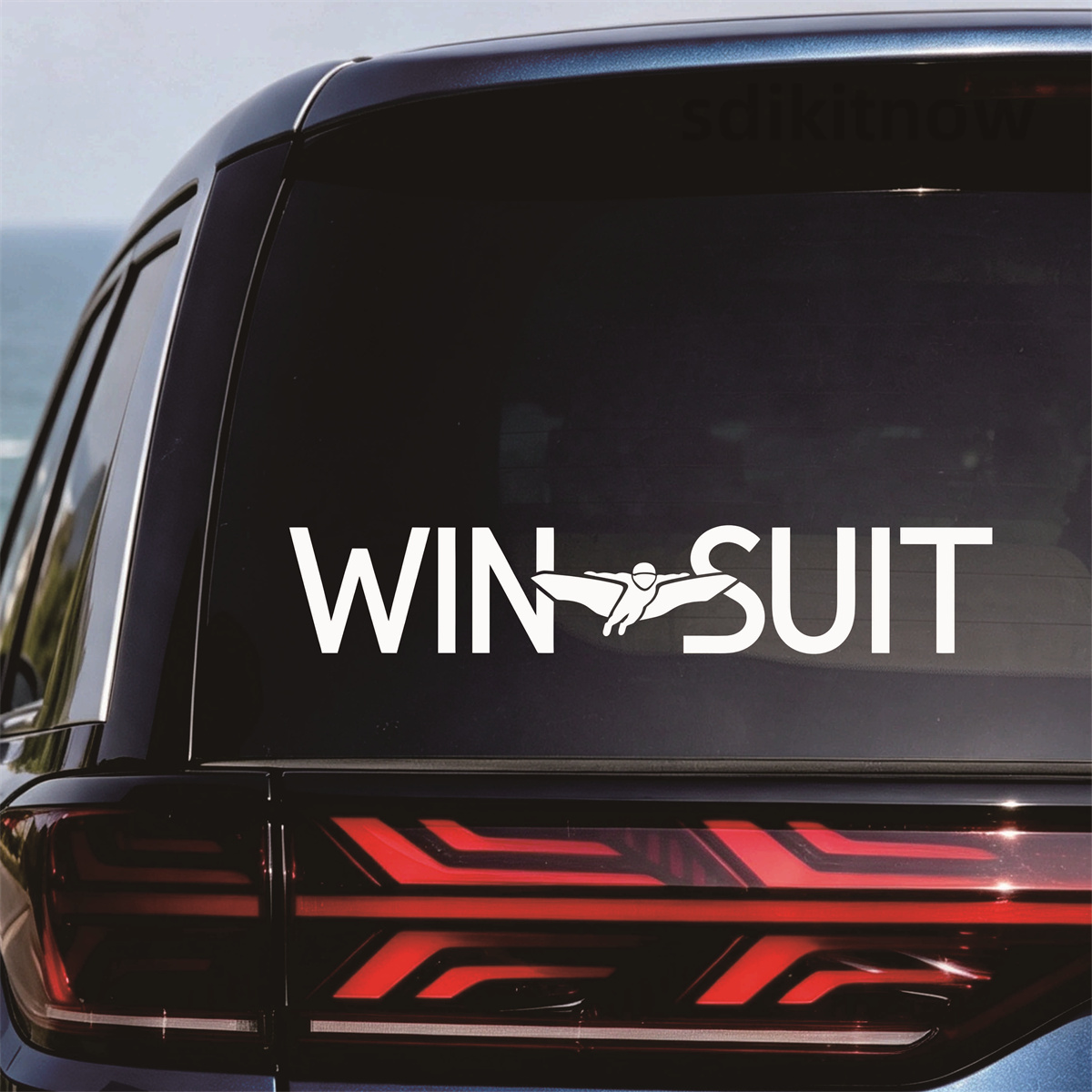 Outdoor Adventure Jeep - Wingsuit Flyer Vinyl Autosticker Extreme Sport