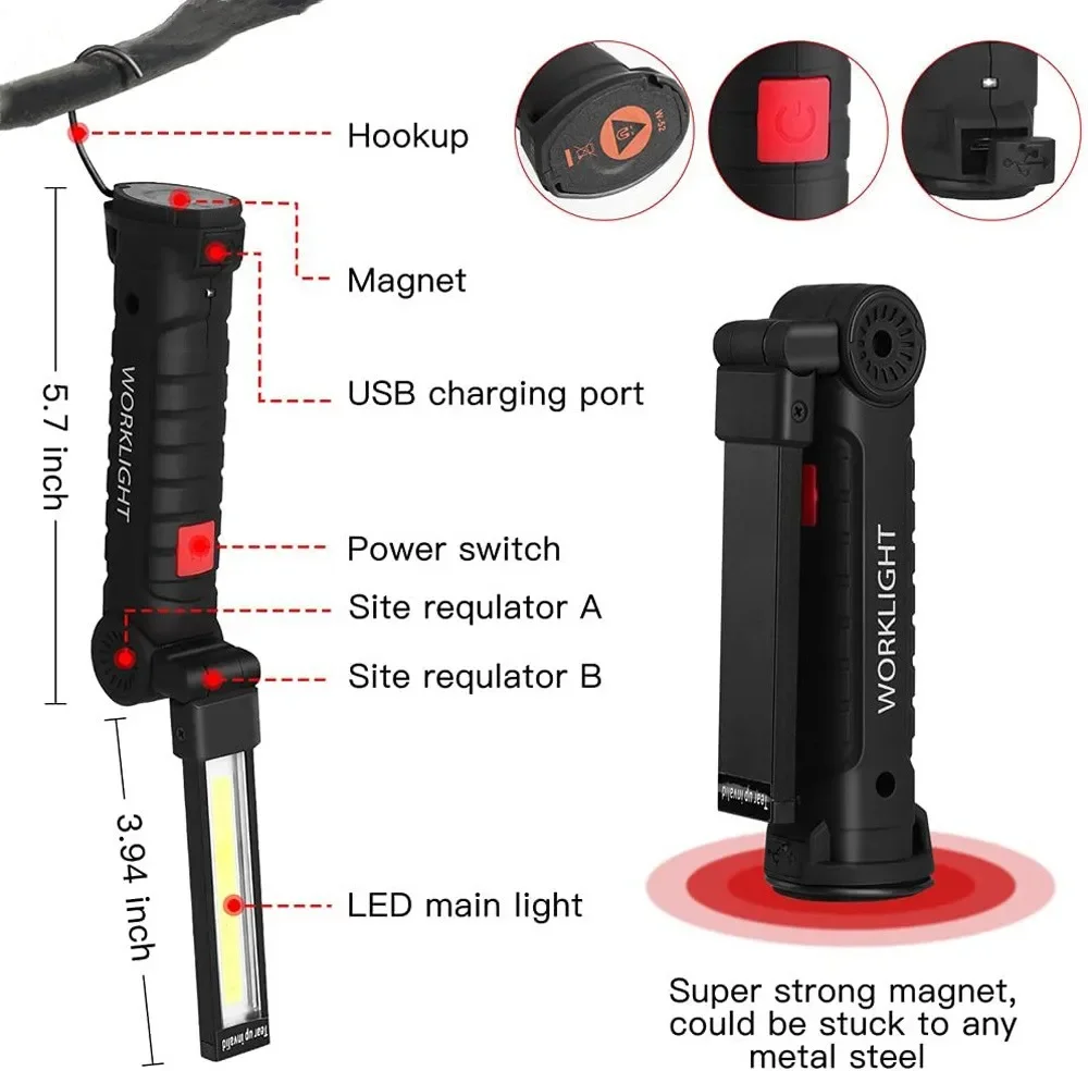 Draagbare COB LED-zaklamp USB  - Outdoor Adventures recensie en prijs