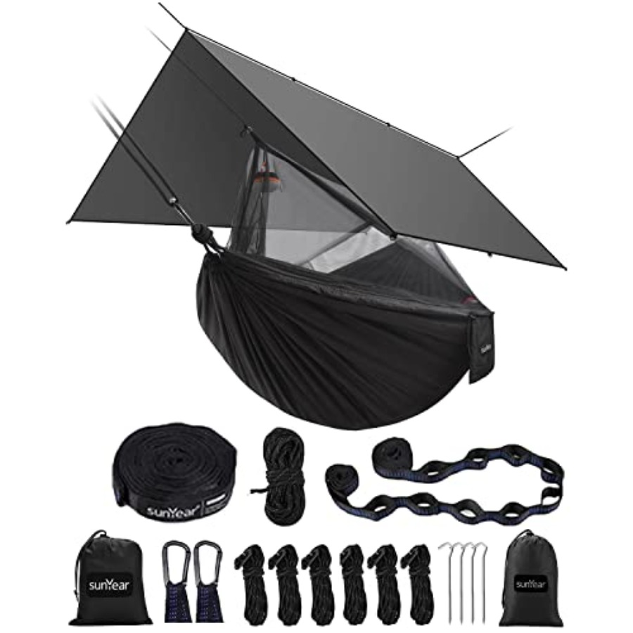 Draagbare campinghangmat met r - Hammock Rain Tarp recensie en prijs