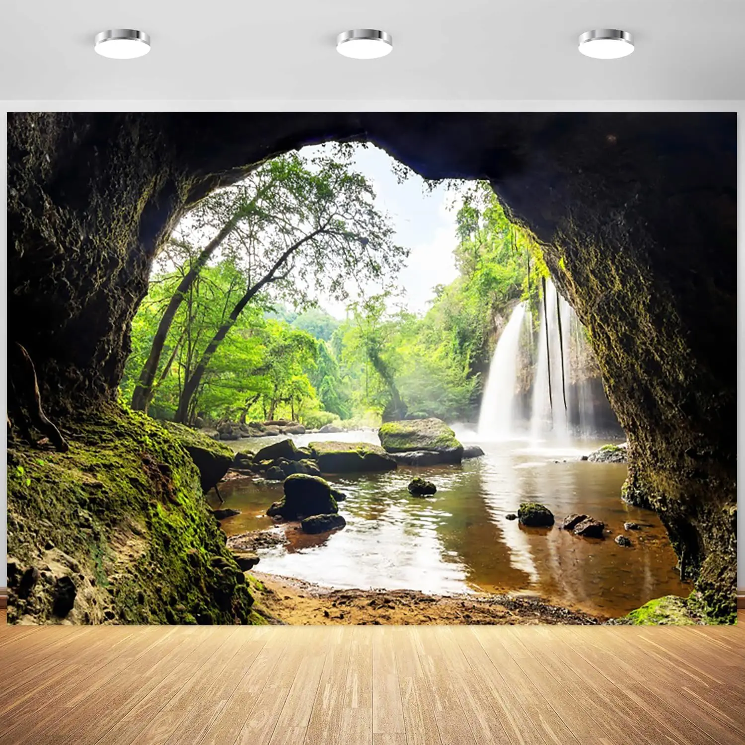 Bos Waterval Berggrot Groene b - Outdoor Adventure Background recensie en prijs
